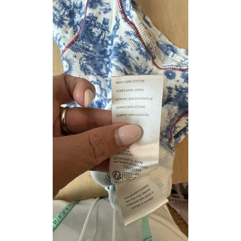 Free People  Toileidays Long Sleeve Thermal Top Sun Moon Whimsigoth Size Small - Picture 10 of 11